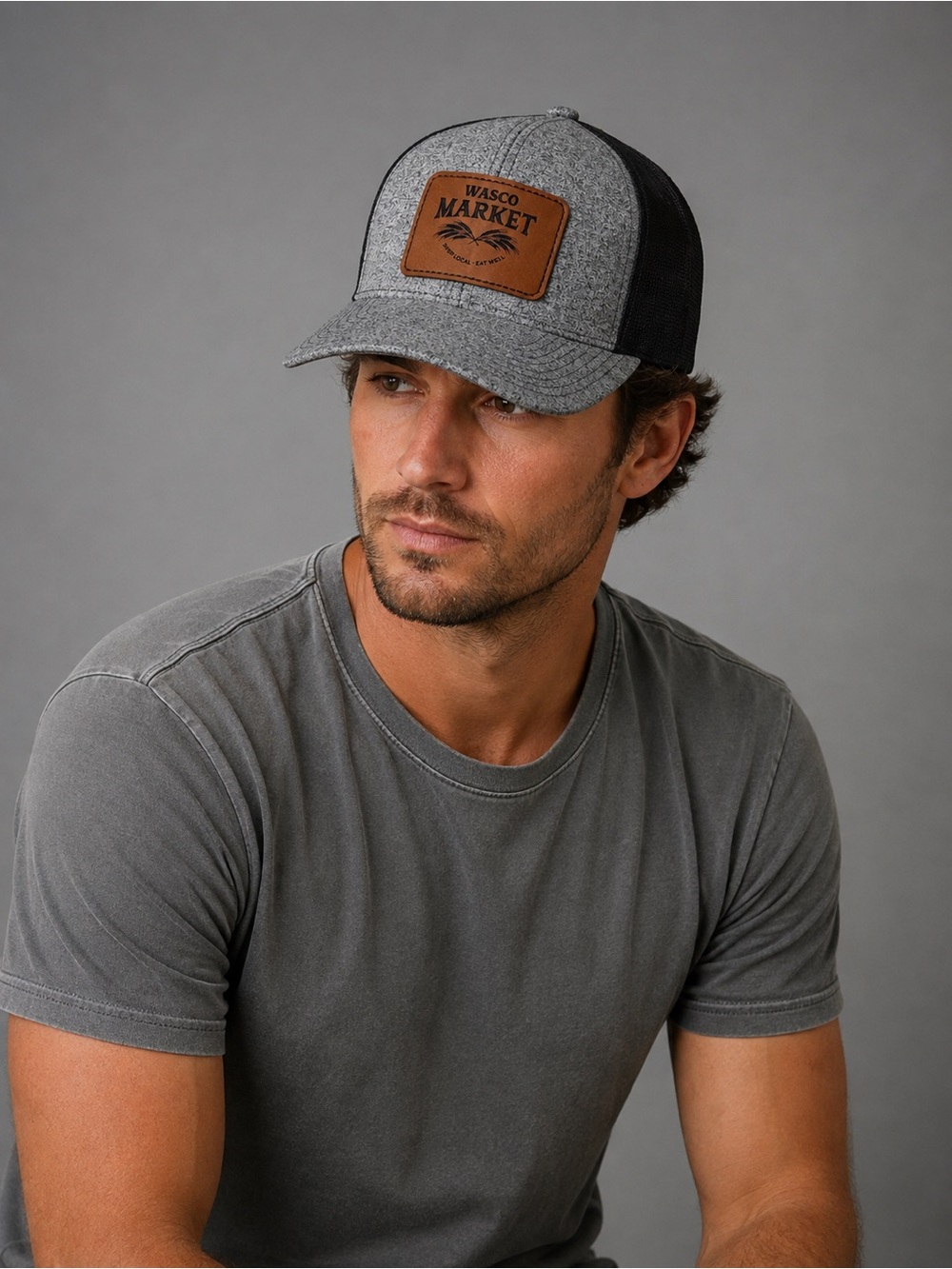 Richardson 115CH Wasco Market Trucker Hat Gray Black Mesh Snapback M/L